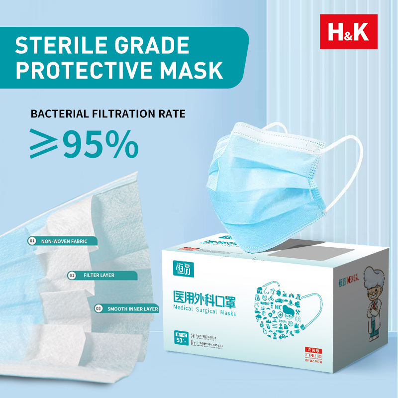 Disposable Mask Blue - Caja de 50/100 Uds. Máscaras faciales