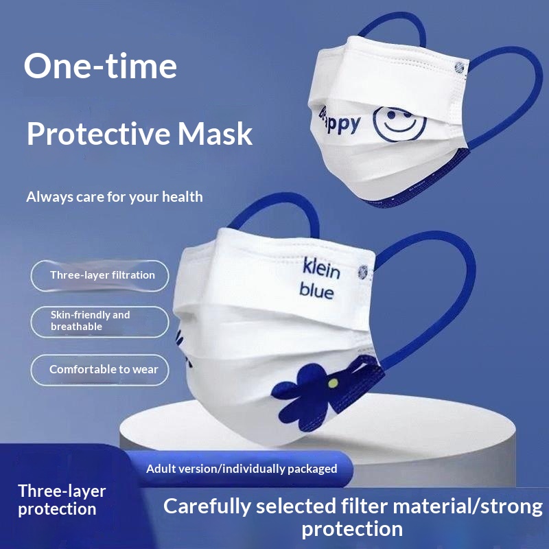 Disposable Mask Blue - Máscara desechable azul Klein de alto